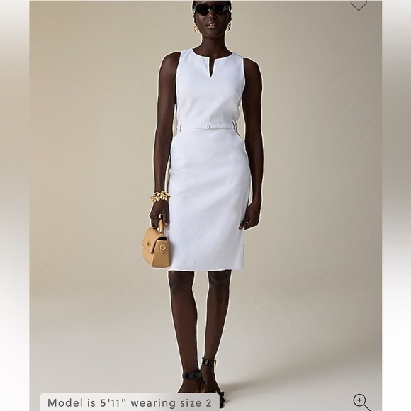NWT! J.Crew Tall Executive dress in stretch linen blend. Size 8 Tall. $228 - Picture 2 of 10